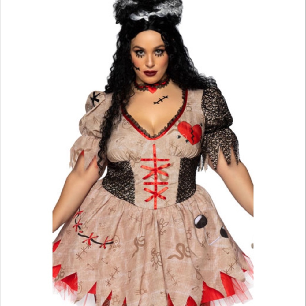 PLUS SIZE DEADLY VOODOO DOLL COSTUME